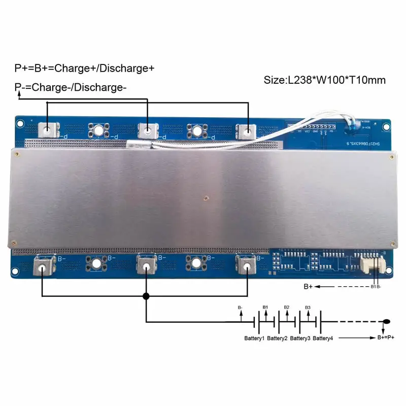 16S 100A BMS для литий-ионных аккумуляторов 48 В/LiFePO4, накопитель солнечной энергии, электронных велосипедов, тележек для гольфа, систем питания своими руками