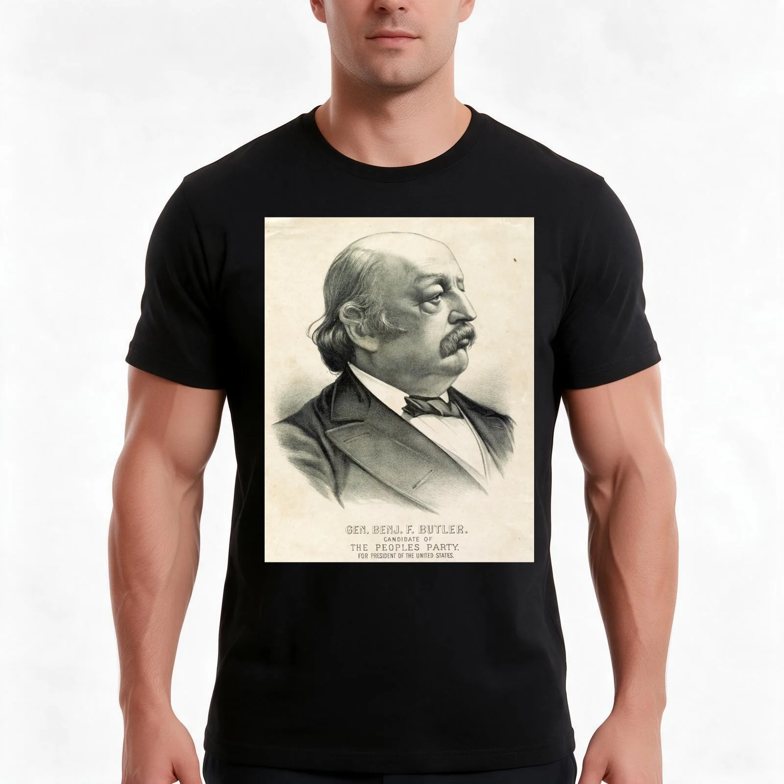 Gen. Benj. F. Butler - candidate of the peoples party, for president - 1884 - Currier & Ives T-Shirt, Summer Casual Cotton Tee