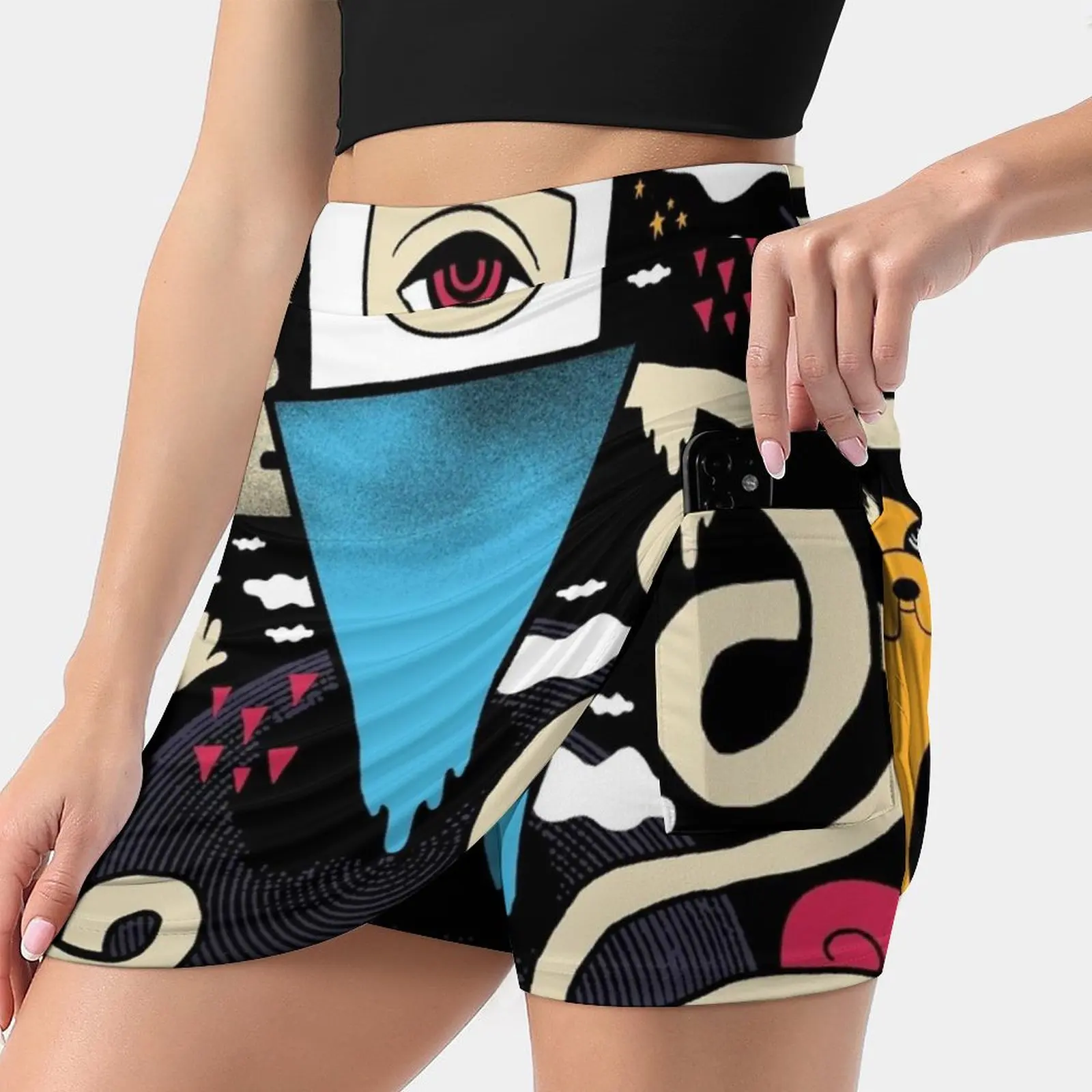 Ordinary Adventure Women's skirt Aesthetic skirts New Fashion Short Skirts Adventure Time Surreal Adventure Conceptual Abstract