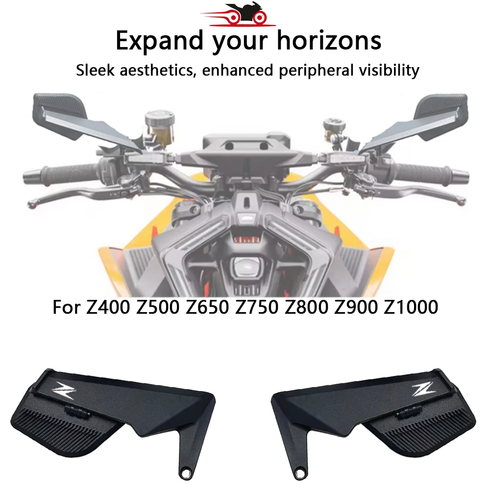For Z400 Z500 Z650 Z750 Z800 Z900 Z1000  2026 New high quality folding motorcycle rear view mirror