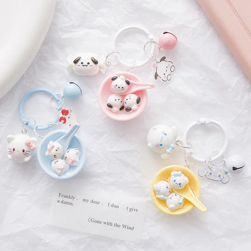 

Sanrio Kawaii Anime Hello Kitty Keychain Accessories Cute Sweet My Melody Cinnamoroll Cartoon Pendant Lovely Gifts for Girls