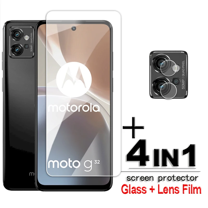 For Motorola Moto G32 Glass For Moto G32 Tempered Glass 6.5 inch Transparent Full Glue Screen Protector For Moto G32 Lens Flim