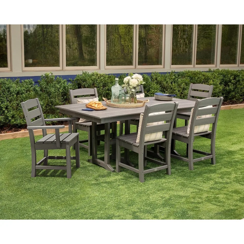 

Lakeside Dining Set, Table and Chairs, 5-Piece, HDPE Outdoor Patio Furniture, Fade-Proof, Mahogany,Garden,Lakeside Dining Set