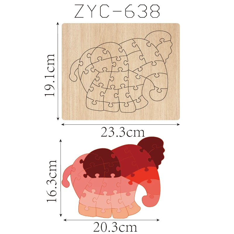 ZYC-638 olifant houten snijmal geschikt voor stansmachines