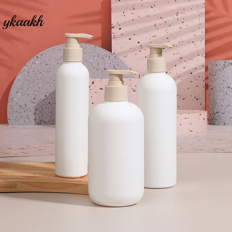 

200-500ml White Empty Plastic Pump Lotion Shampoo Bottle High-end Cosmetics Bottles Acrylic Pump Head Refillable