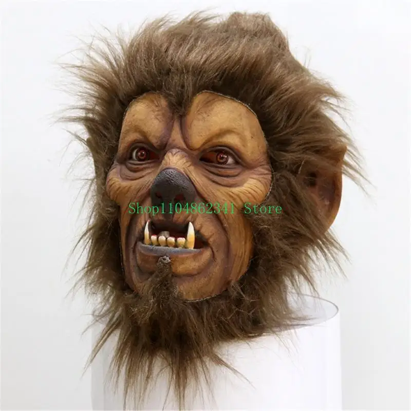 Halloween Wild Man Maske Cosplay Maske Vollkopf Wild Man Latexmaske für Frauen Mann Cosplay Partys, Maskerade Tiermaske