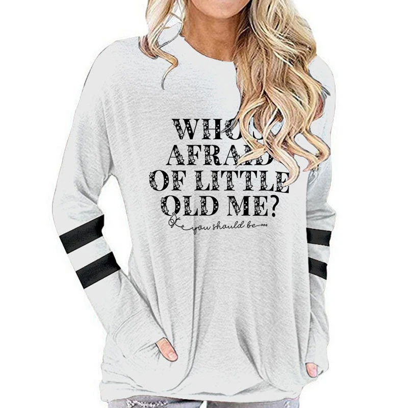 Women Vintage Letter Print Round Neck Long Sleeve Tshirt \