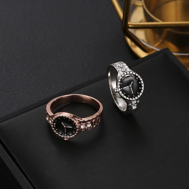 Accessories for Women Watch Shaped Fashion Rings for Women and Men Personality Couple Ring Party Designer Jewelry Anillos Mujer