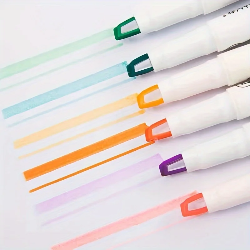 Double headed visible window highlighter notebook with key crystal head transparent head macaron color graffiti