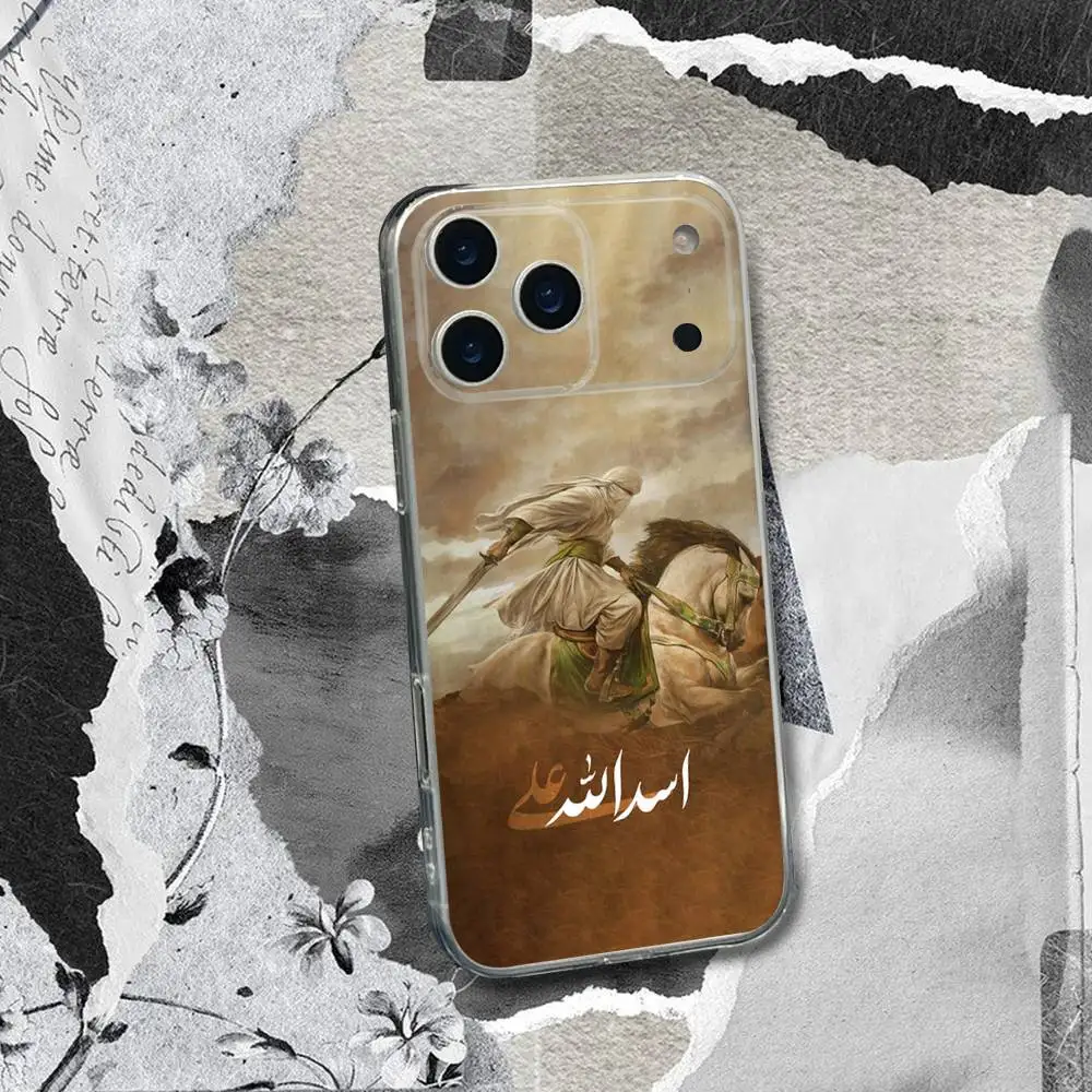 Islamische Hz Ali Handyhülle für iPhone 17,16,15,14,13,12,11 Pro,Max,Plus,X,XS,XR,SE4,E Mini transparente Softcover