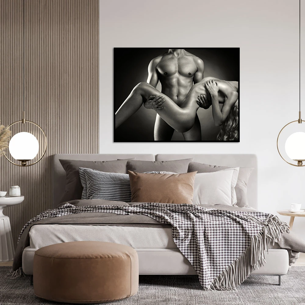 

Sexy Nude Man and Woman Poster, Minimalist Wall Art, Canvas Painting, Print, Living Room, Bedroom, Home Decor Picture