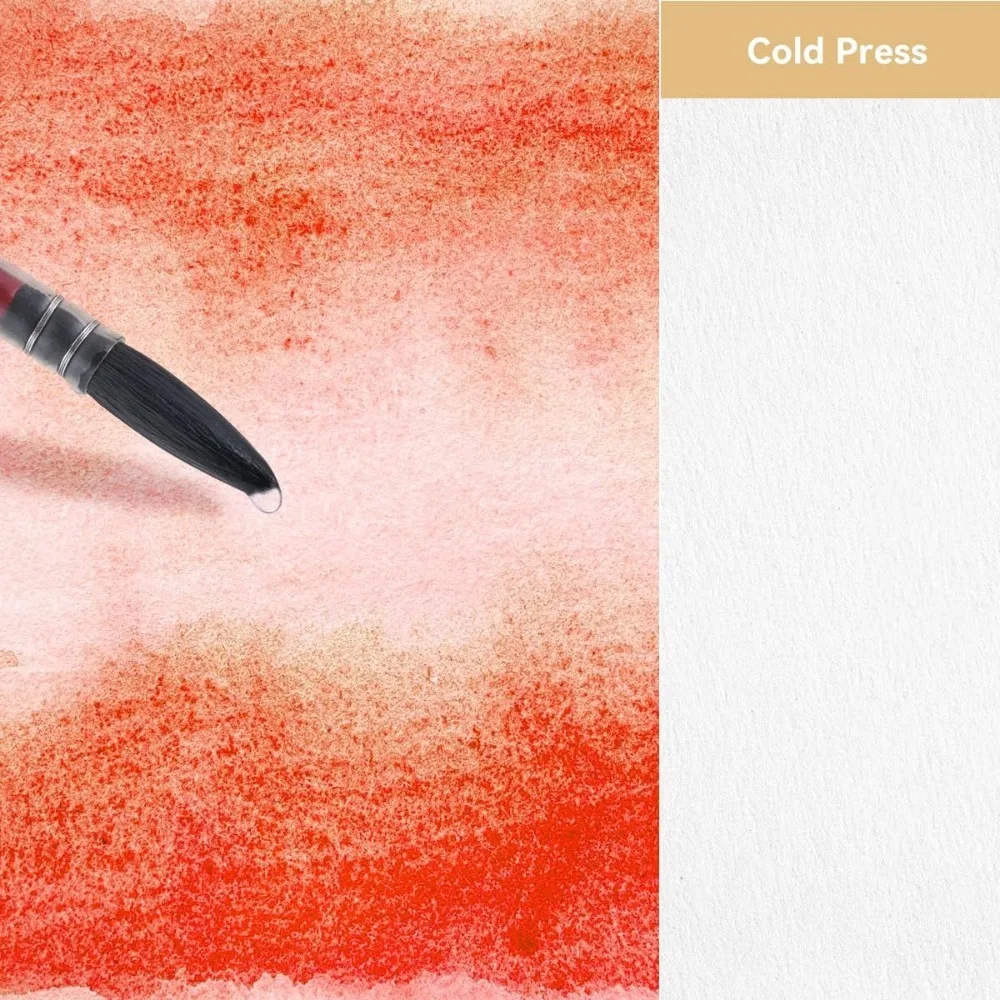 دفتر رسم بالألوان المائية الخفيفة A5 100% مجلة ألوان مائية خالية من حمض القطن 300gsm/140lb ضغط بارد 20 ورقة للفنانين