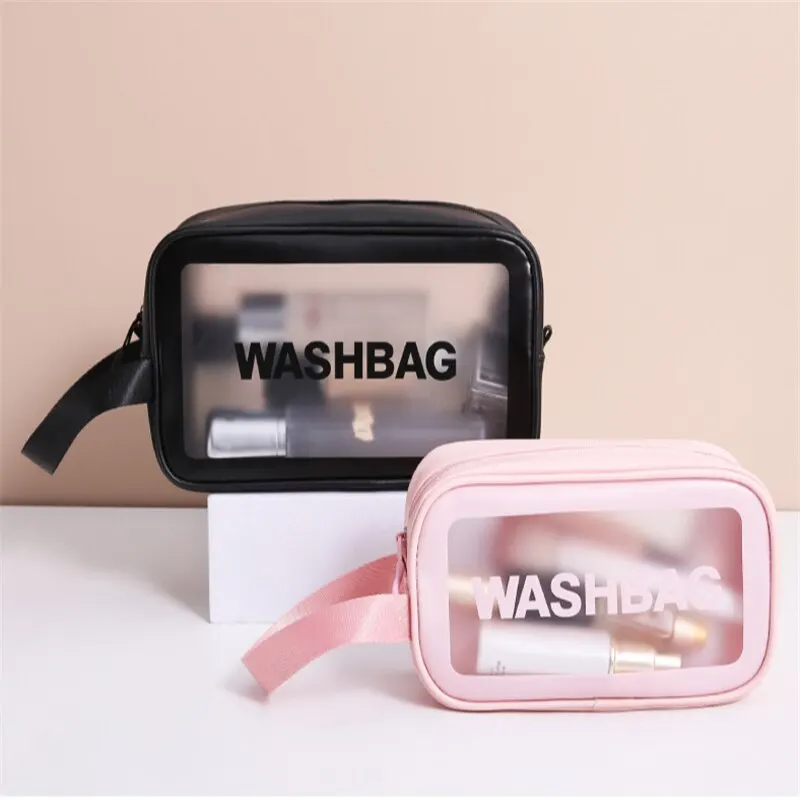 Large Capacity Waterproof Transparent Travel Cosmetic Bag - Portable and Organized Storage for Makeup and Toiletries