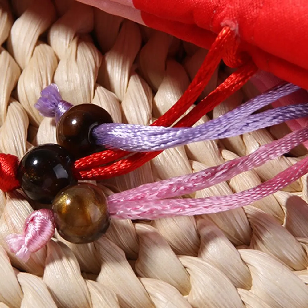 Floral Flower Tassel Drawstring Bag Fish Bird Chinese Style Sachet Bag Large Capacity Beaded Jewelry Packing Bag