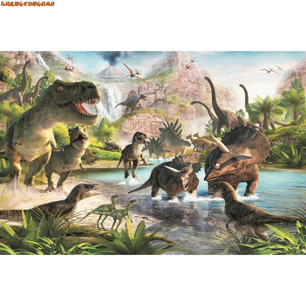 Dinosaur Backdrop Jungle Forest Volcano Newborn Baby Shower Birthday Party Baby Portrait  Background Photography Photo Studio