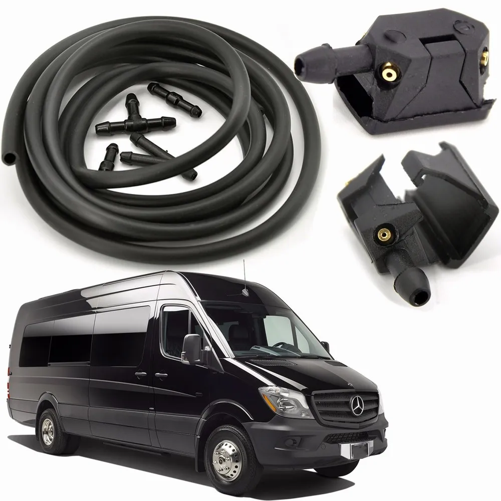 2PCS Universal Wiper Nozzle Wiper Blade Installation Windshield Washing Machine Nozzle 2-Meter Hose For Mercedes Sprinter