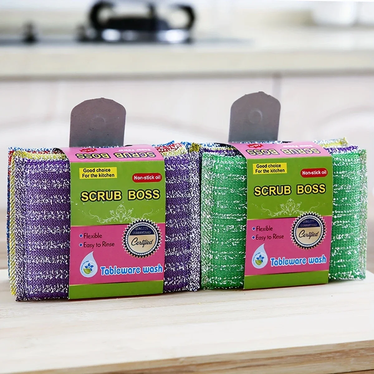 8pcs-Double-sided Kitchen Dishwashing Sponge Household Cleaning Sponge Wipe Scouring Pad Cleaning Supplies Cleaning Tool