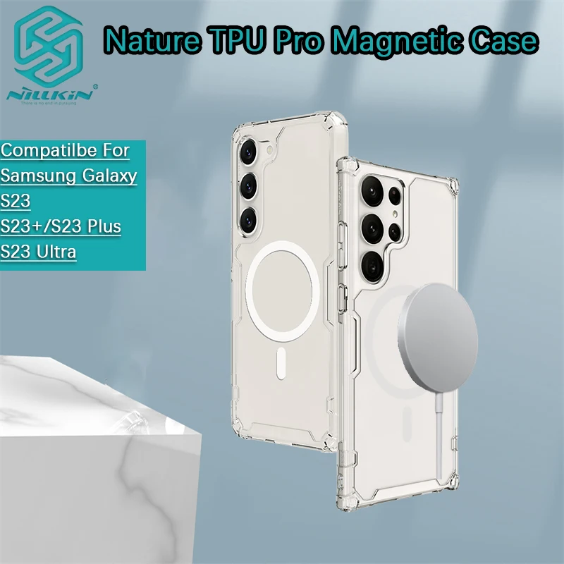 for Samsung Galaxy S23 Ultra Case/S23 Plus/S23+/S23 Nillkin Nature TPU Pro Magnetic Case Hard transparent phone case Shell