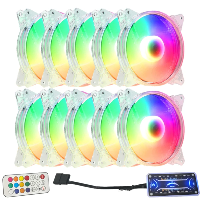 

PCled шасси CF 6pin Ультра тихий DC 12V компьютер Rgb светильник испускает 12025 охлаждающий вентилятор с воздушным охлаждением для рабочего стола хоста охлаждение шасси