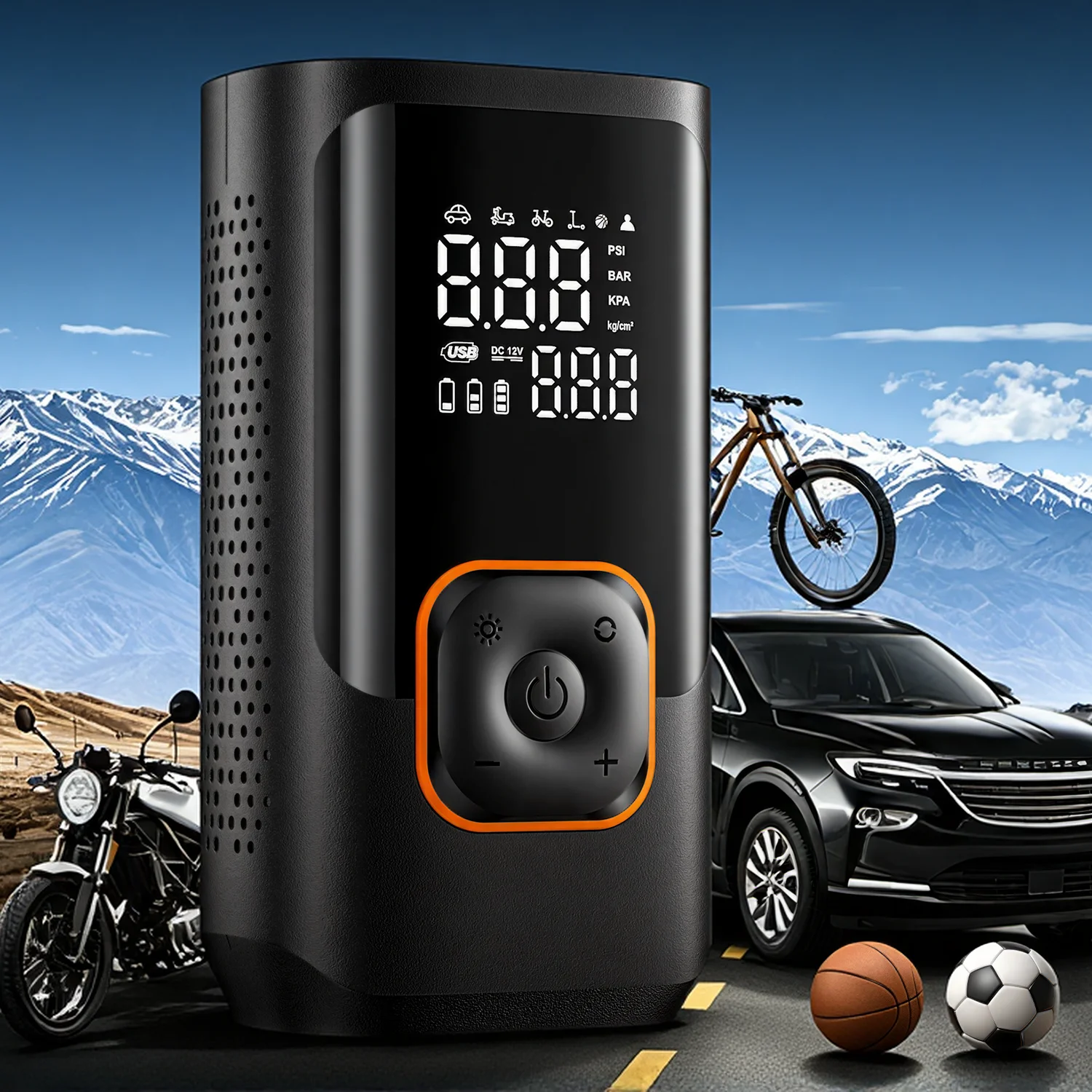 YIJU Car Portable Tire Inflator Cordless Fast Electric Air Pump Vehicle Supplies Tire Compressor For Motocycle Bicycle Inflation