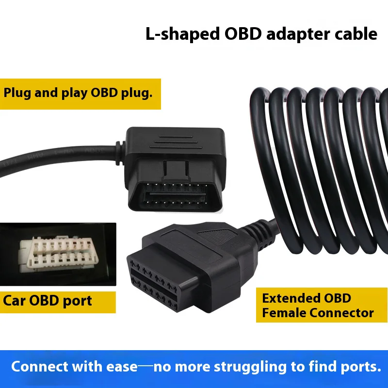 Car 1m OBD Extension Male to Female 16 Core Cord Pin OBD2 Energized Tool Diagnostic Connector Scanner Adapter Inspection Tools