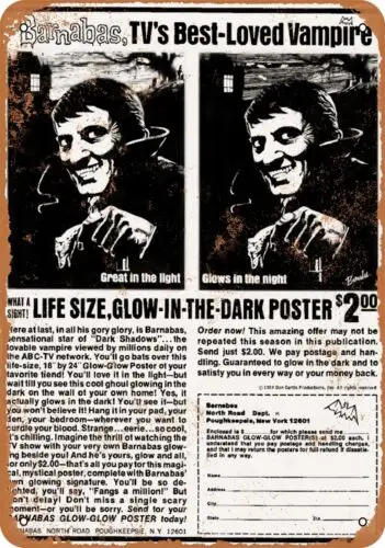 Metal Sign - 1971 Barnabas Collins Dark Shadows Poster - Vintage Look R