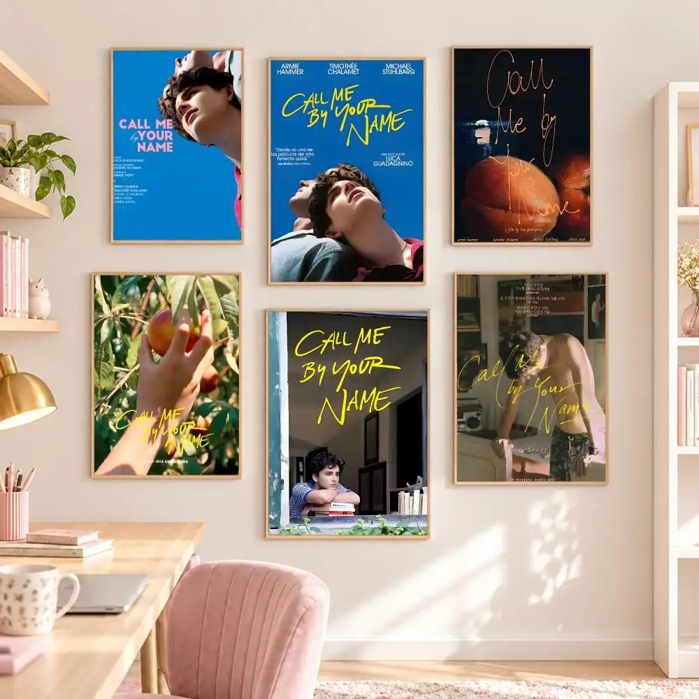 Call Me By Your Name Classic Movie Poster Self-adhesive Waterproof Paper Sticker Coffee House Bar Room Wall Decor