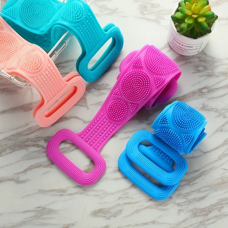 Body Sponge Silicone Brushes Bath Towels Scrubber Rubbing Back Peeling Massage Shower Belt Extended Skin Clean Brushes