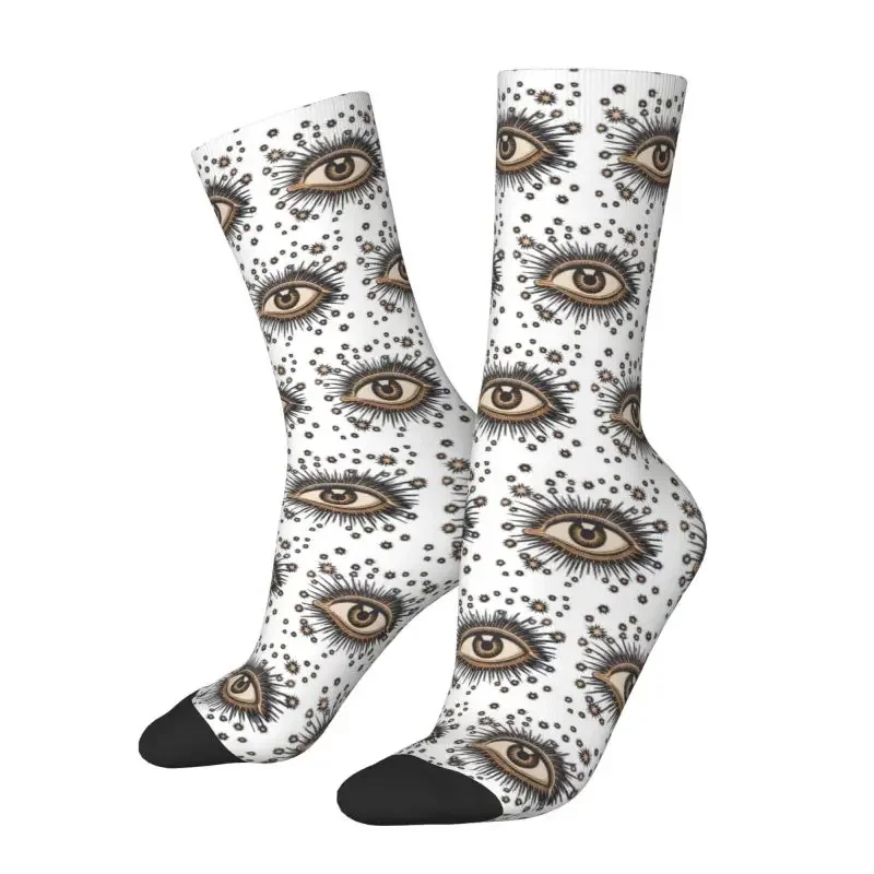 Vintage Mystic Eye Men Women Male Crazy Crew Socks Unisex Novelty 3D Printing Spiritual Amulet Dress Socks