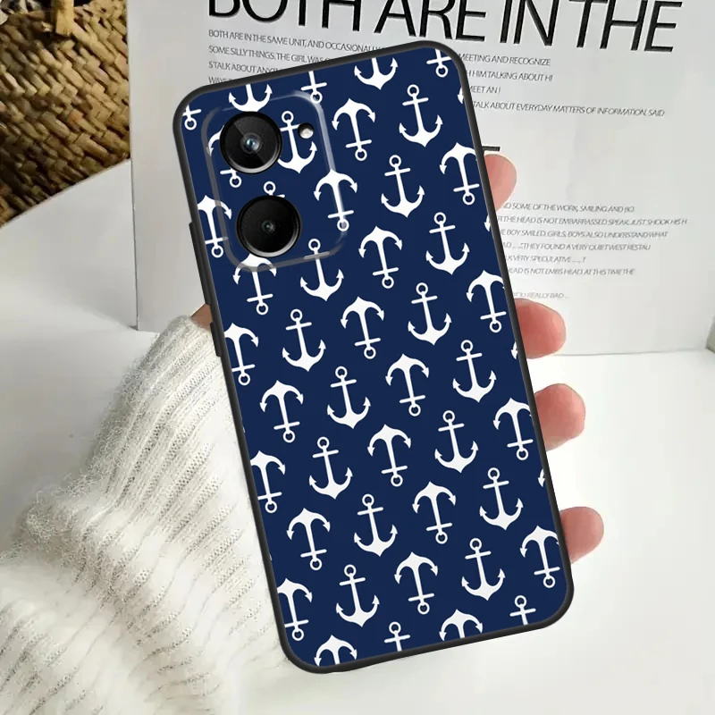 Anchor Boat Case For Realme 9 10 11 12 Pro Plus GT5 GT Neo5 C21Y C25s C30 C31 C33 C35 C51 C53 C55 C67