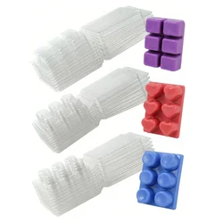 10pcs Wax Melt Mold, Wax Melt Clam Shell Mold, Square 6-Cavity Transparent Plastic Cube Tray, Used For Candle Making And Soap