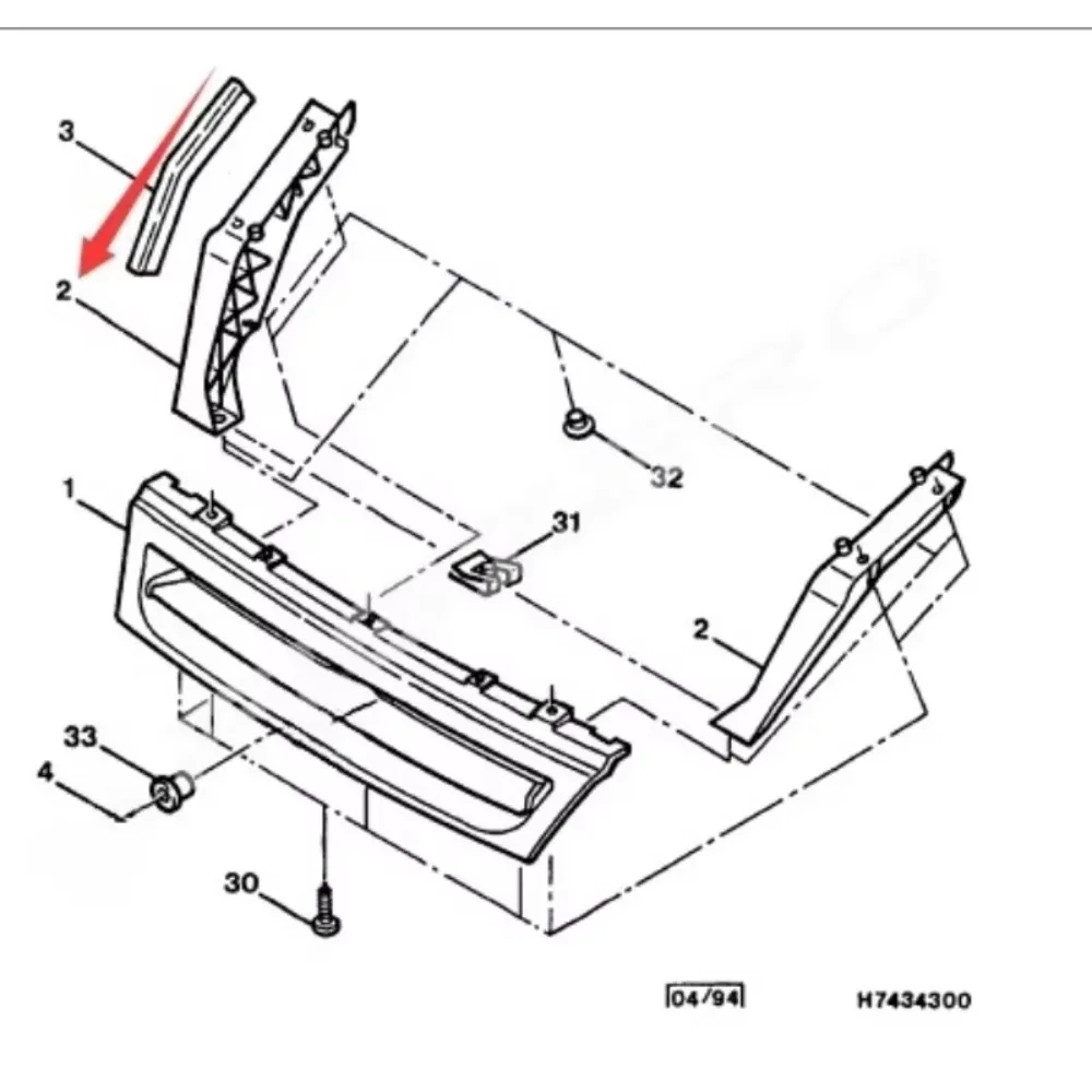 For Citroen Fukang ZX ZQ00552277 Front Right Radiator Grille Air Intake Grille Upper Protective Panel Plastic Bracket Brand New