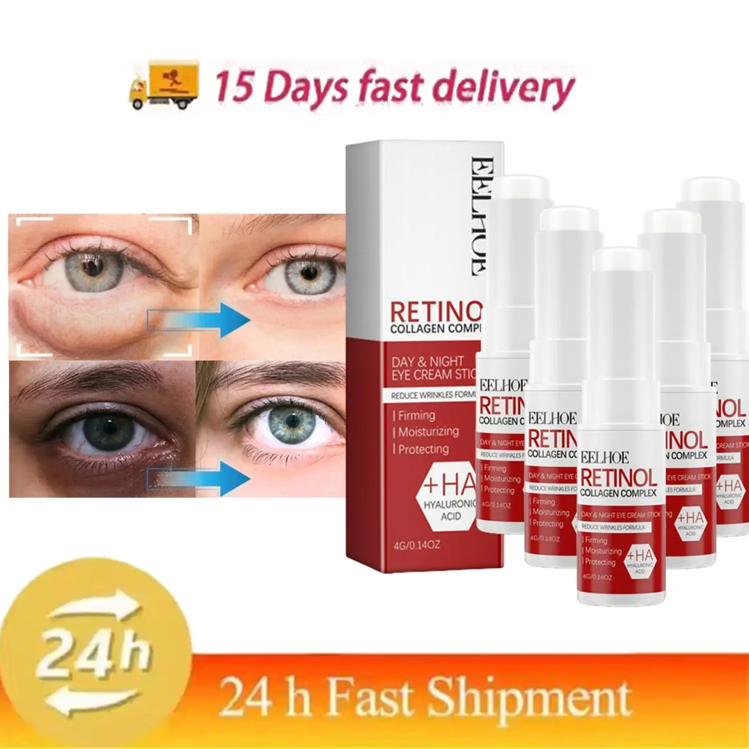 

5Pcs Retinol Anti Wrinkle Anti-Aging Face Cream Collagen Lotion Eye Skin Lifting Tightening Moisturizing Serum Korean Skin Care