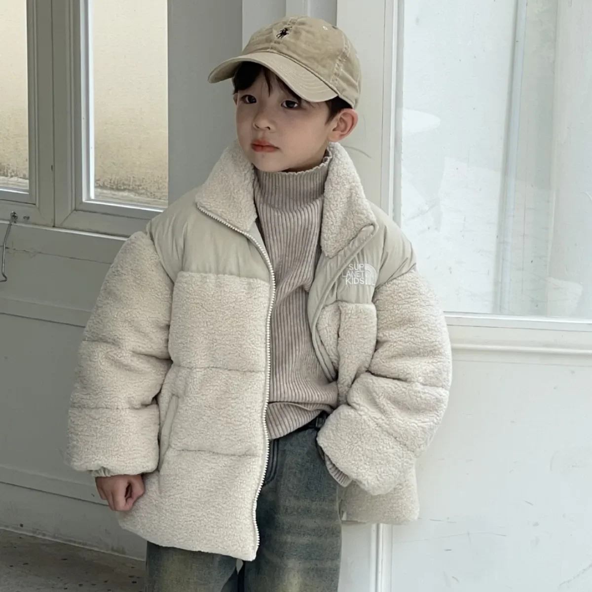 Kids Coat 2023 New Winter Children Boy Korean Style Clothes Cotton Thickened Woolen Cotton Jacket All-match Warm Comfortable