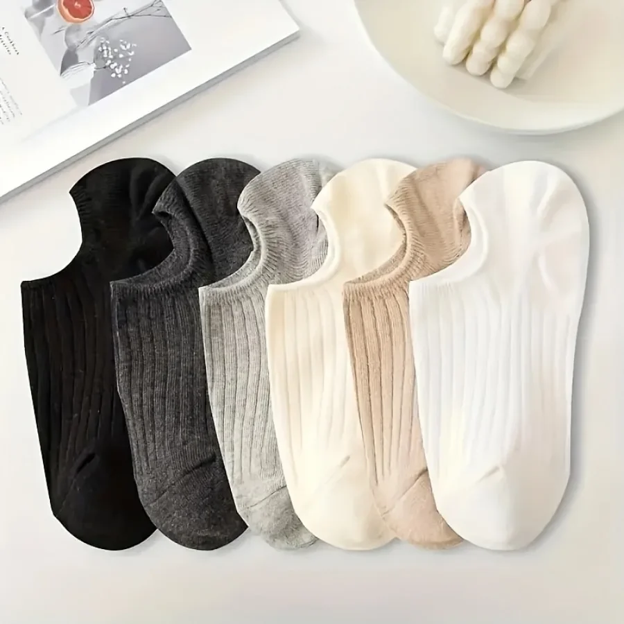 

24 Piece Mixed Color Invisible Solid Color Boat Socks, Elastic, Comfortable All Year Round, Suitable for Casual Clothing