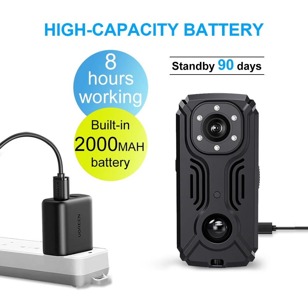 MD37-2K WIFI كاميرا الجسم داش HD كاميرا صغيرة للدراجات النارية يمكن ارتداؤها كاميرا فيديو كاميرات الشرطة PIR وقت الانتظار IR-CUT جيب كامير #4