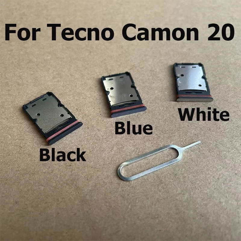 For Tecno Camon 20 Sim Card Tray Slot Holder Socket Adapter Connector Repair Parts Replacement