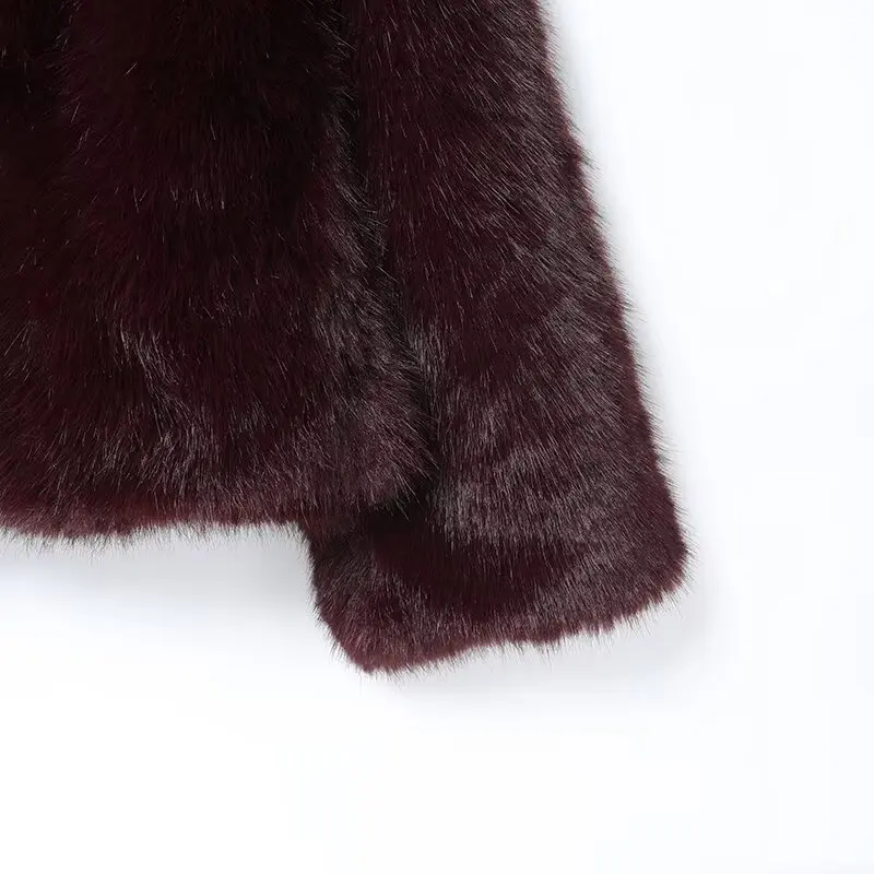 2025, Kurzmantel mit Kunstfell-Effekt, elegant, modisch, neuer Stil, bequem, Bürokleidung, lässig, vielseitig, Vintage, sexy Oberbekleidung