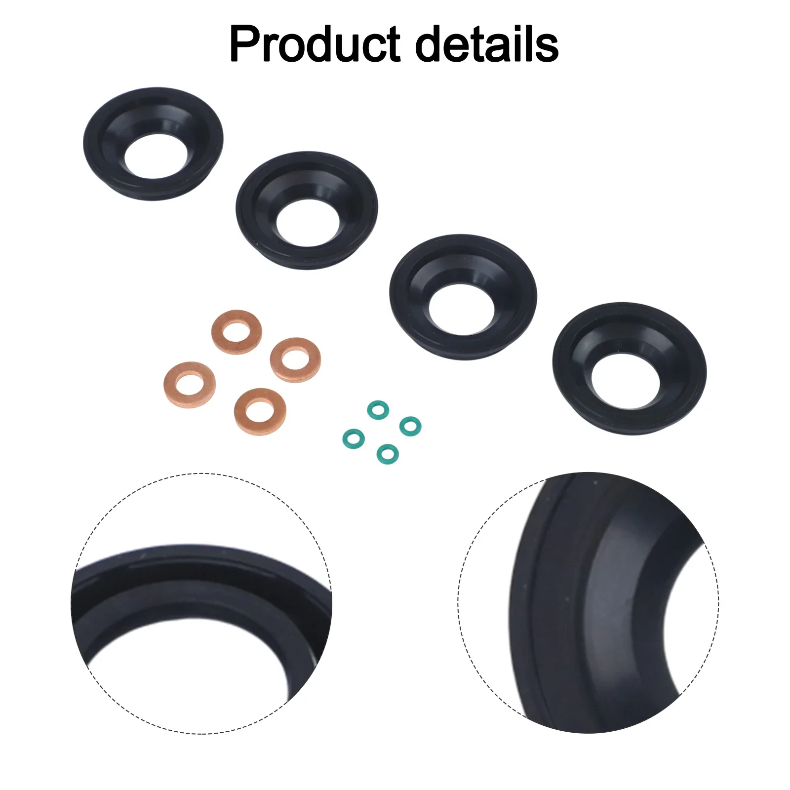 As Shown Fuel Injector Seal Set 12 Piece Fuel Injector Seal Set Fuel Injector Injector Leak Connector Quality Materials