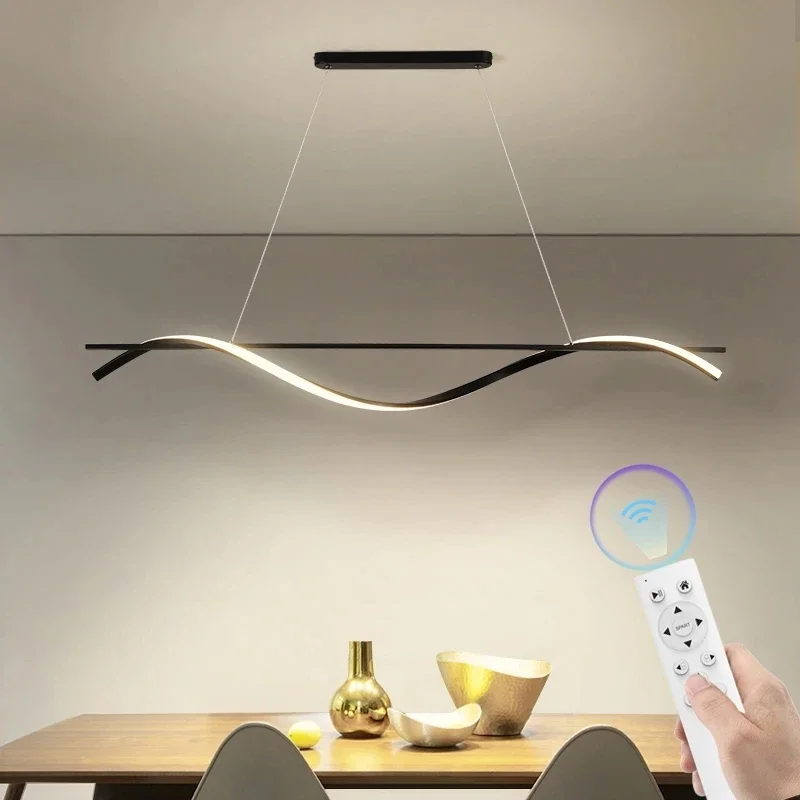

New Kitchen Dining Island Suspension Pendant Lamp Minimalist Aluminum Iron Art Lighting Fixtures House Decor LED Light Lustre