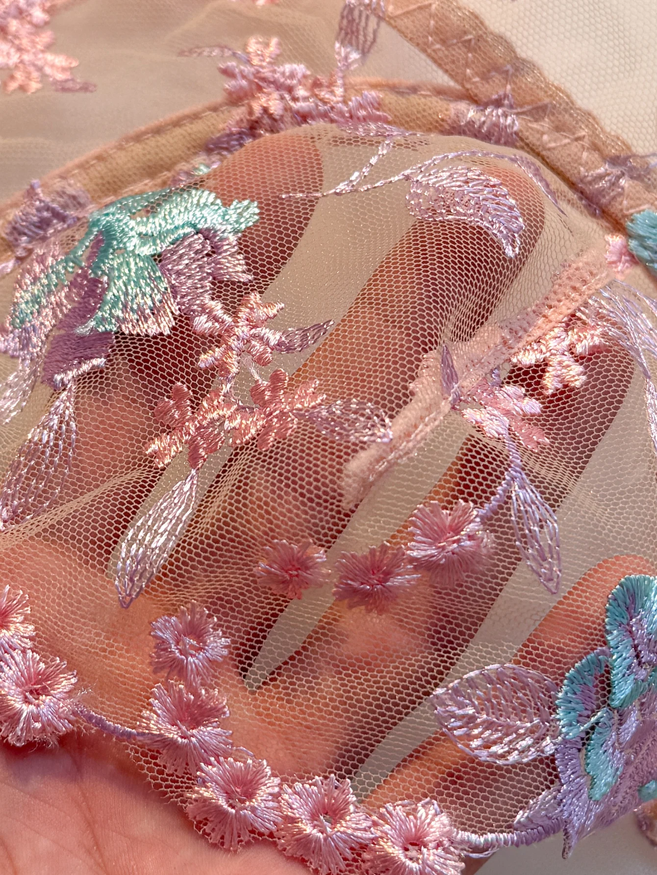 Sweet Pastel Pink Embroidered Ladies' Bra And Panties Set with Steel Ring Support Upper Cup Thin Seamless Daily Underwear image 6