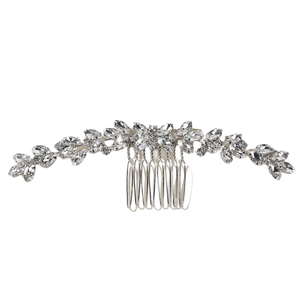 Retro Silver Toothed Insert Comb Gold Geometric Rhinestone Hairpin Tiaras Hairstyle Tools Hair Clip Party