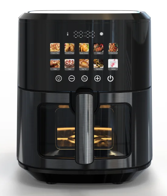 

2026 New Model Multi-functional2025 Smart Air Fryer Large Size 6L 8L Pot with Window LED Display Screen Digital air Fryer Elect