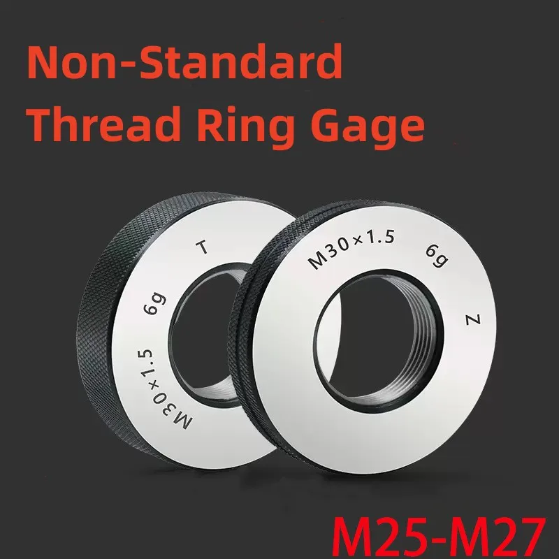 1SET(1*GO+1*NOGO M25-M27Non-Standard Metric Fine Tooth Thread Ring Gauge Accuracy 6g Measure Tool M25M2 M27 X1.5 0.5  0.75 3 2 1