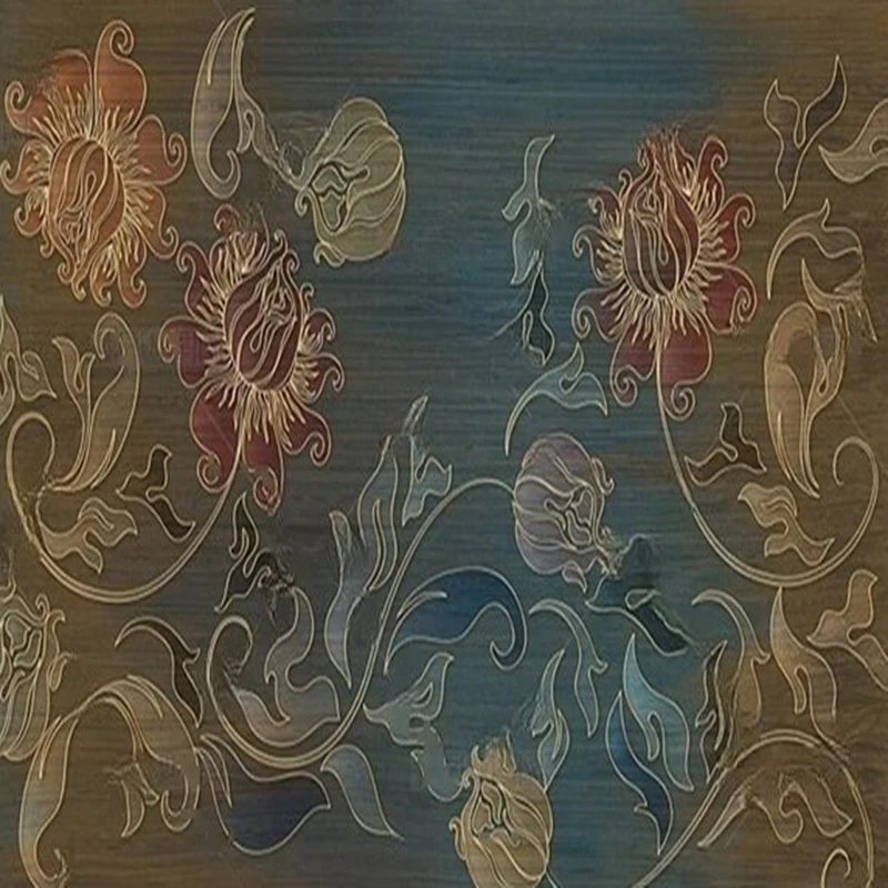 

MU8823 European-style scroll flower relief carved line background wall painting for Living Room TV Sofa Wall Decor