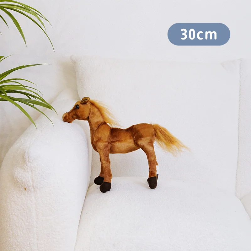 28-70cm New Simulation Horse Plush Toy Stuffed Lifelike Animal Dolls Birthday Gift Home Decoration