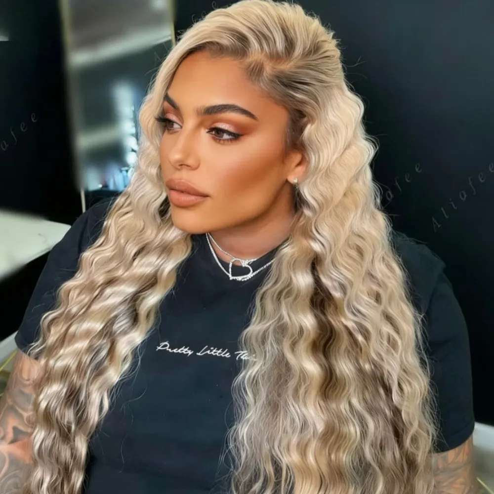 

Парик с кружевной передней частью Ombre Black Brown Kinky Curly, 13x4 HD, из натуральных волос, для женщин, плотность 250%