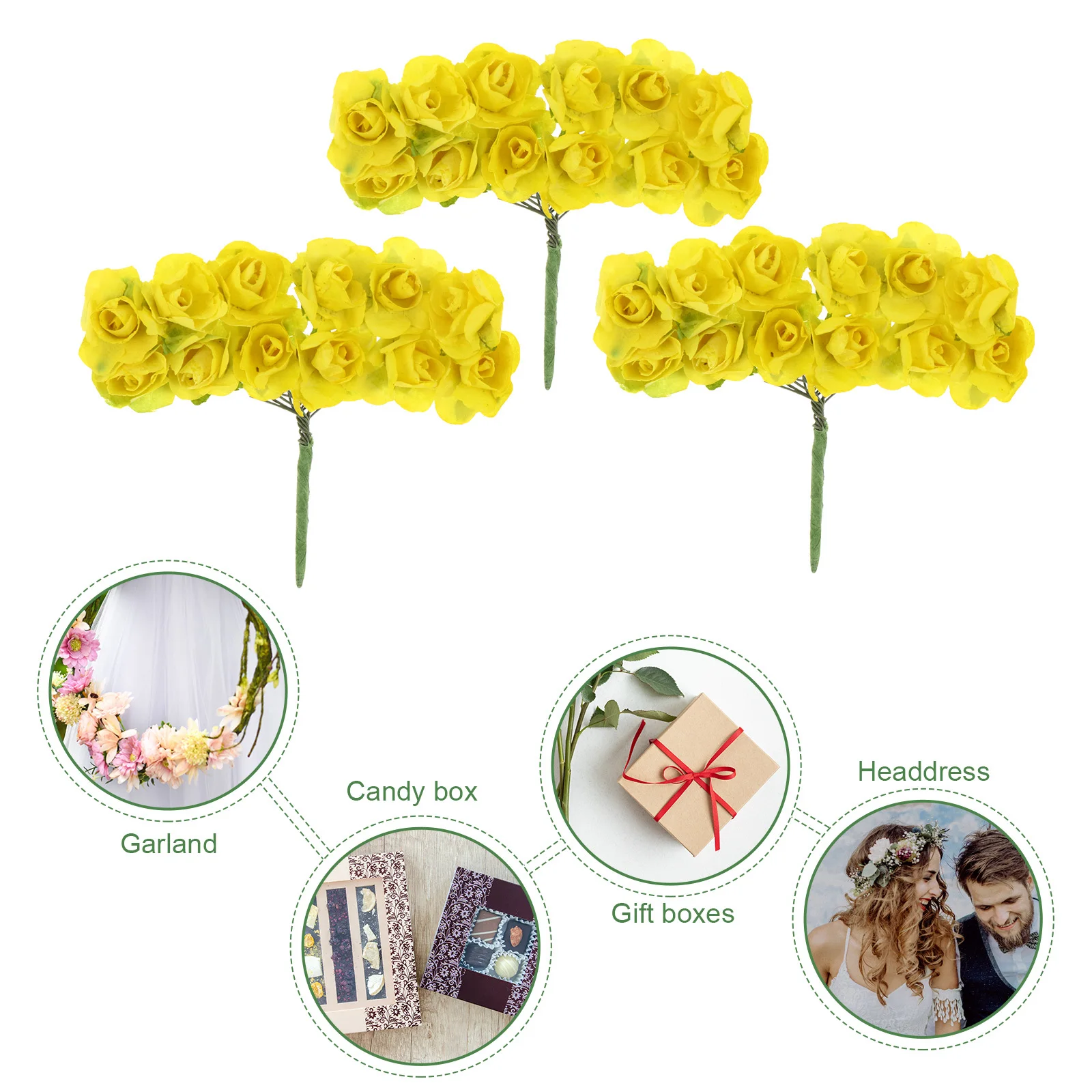 

144Pcs Artificial Paper Flowers Realistic Rose Flowers for Living Room Desktop Decor Bouquet Decoration Elegant Flower