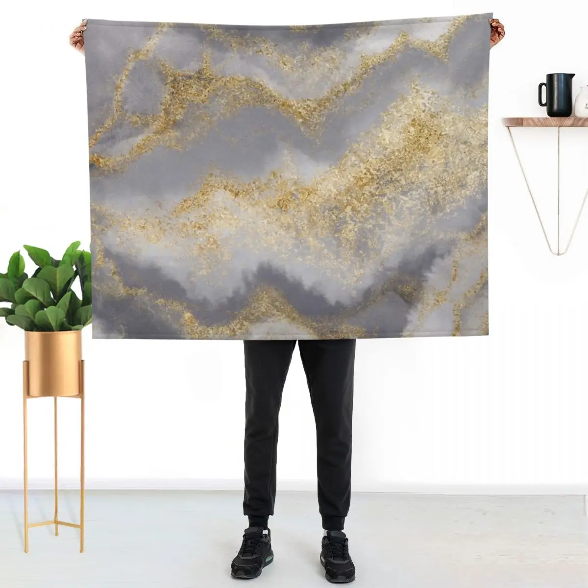 White Geode on Winter Grey Throw Blanket Sofa Throw blankets ands Bed Fashionable Polar Beautifuls christmas gifts Blankets