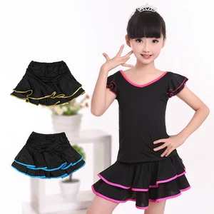 Latin Dance Rock Girls mit Shorts, Kinderübungsrock, Rumba Samba -Rock 8 Hauptverkaufskind Samba Kleidung - №4
